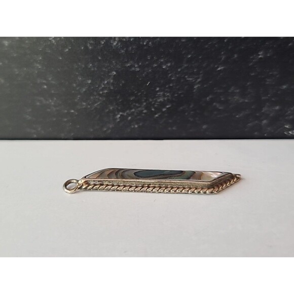 Alpaca Mexico Abalone Shell Pendant Vintage - Picture 8 of 10